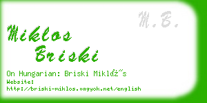 miklos briski business card